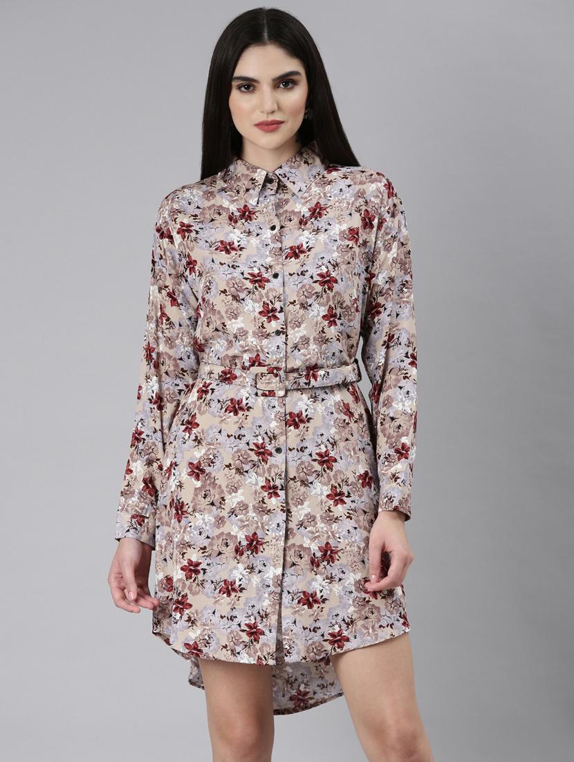 women multi color printed cotton shirt dress - 20383435 -  Zoom Image - 0