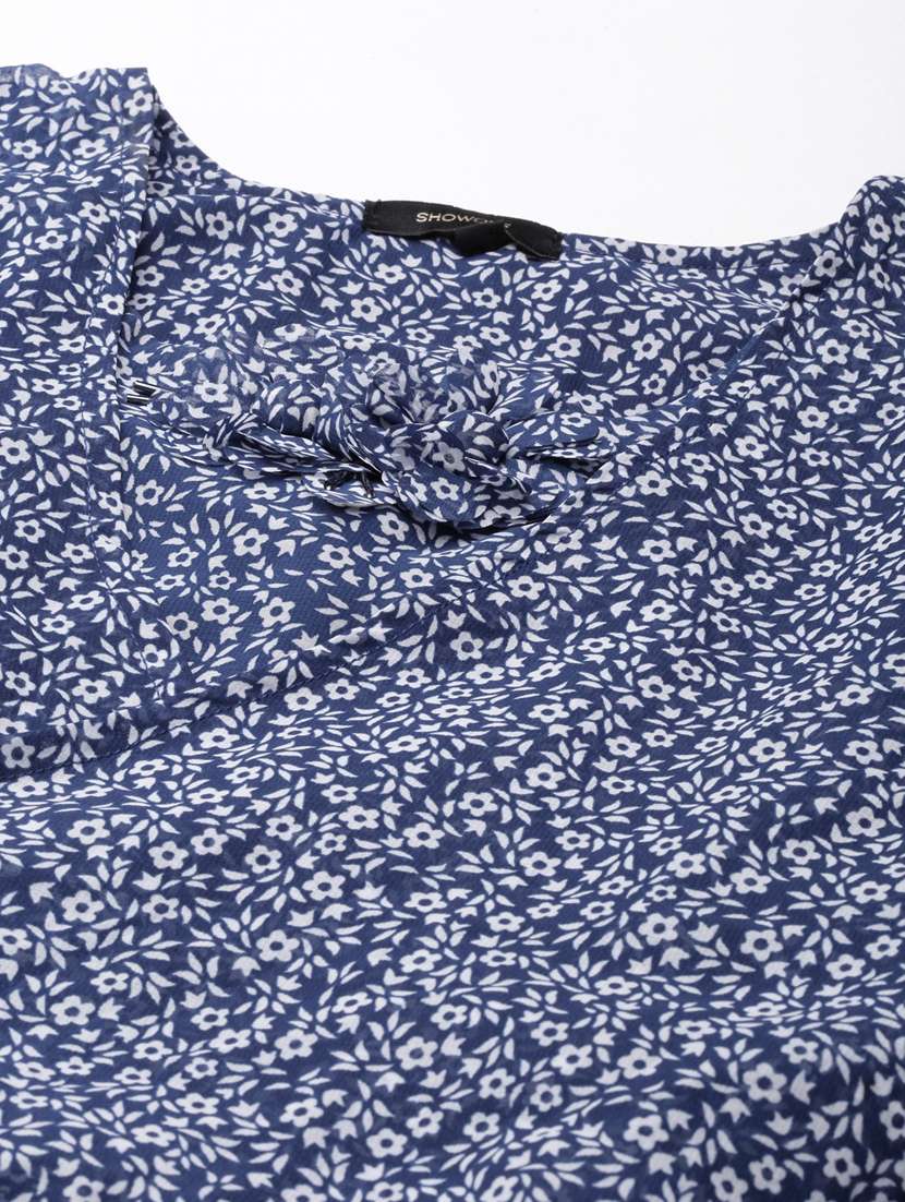 navy blue floral fit & flare dress - 20383473 -  Standard Image - 6