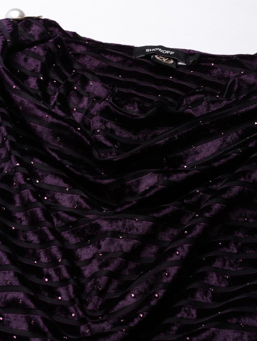 purple embellished asymmetric dress - 20383479 - Standard Image - 6