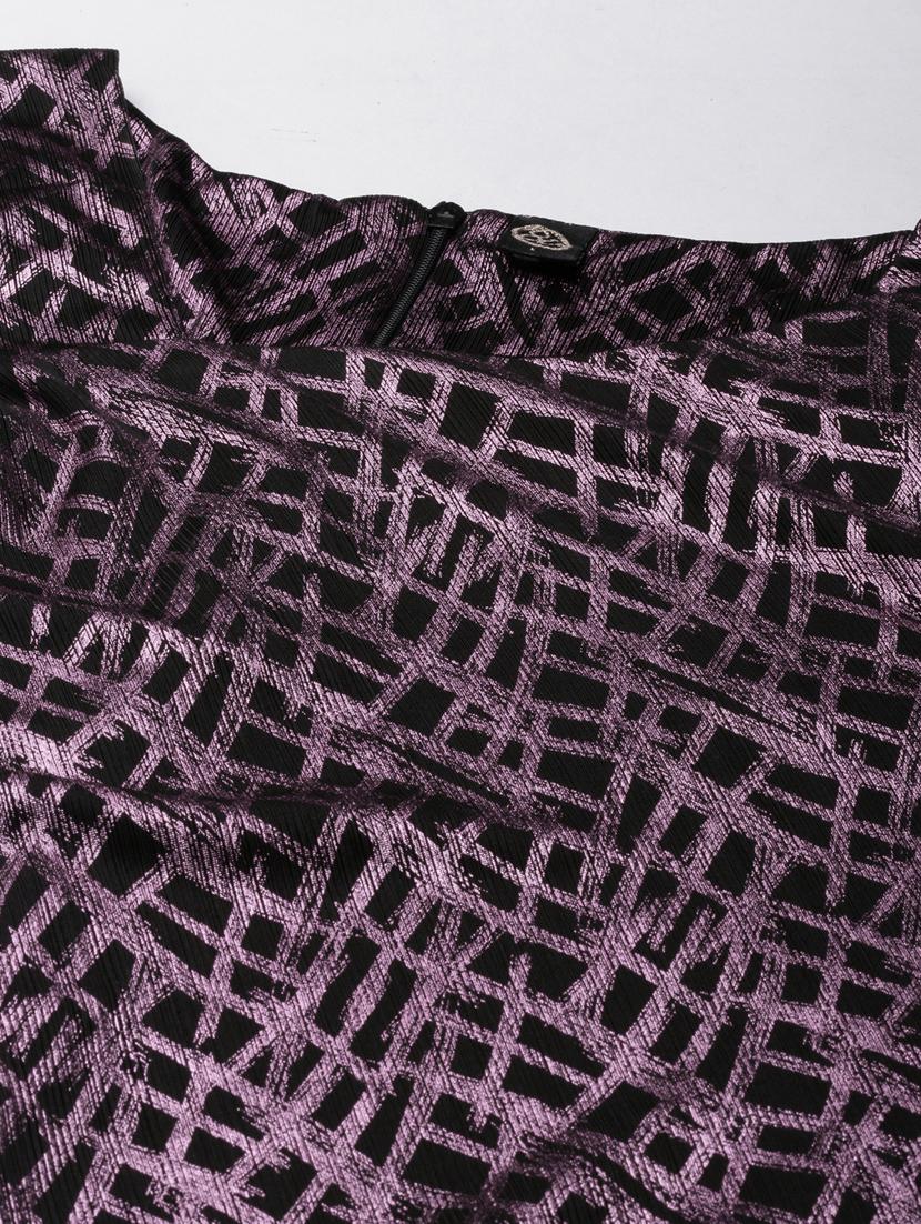 black foil print gown dress - 20383495 - Standard Image - 6