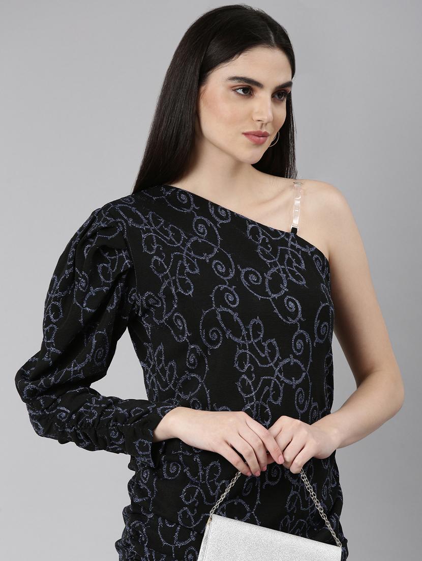 black foil print sheath dress - 20383506 - Standard Image - 4
