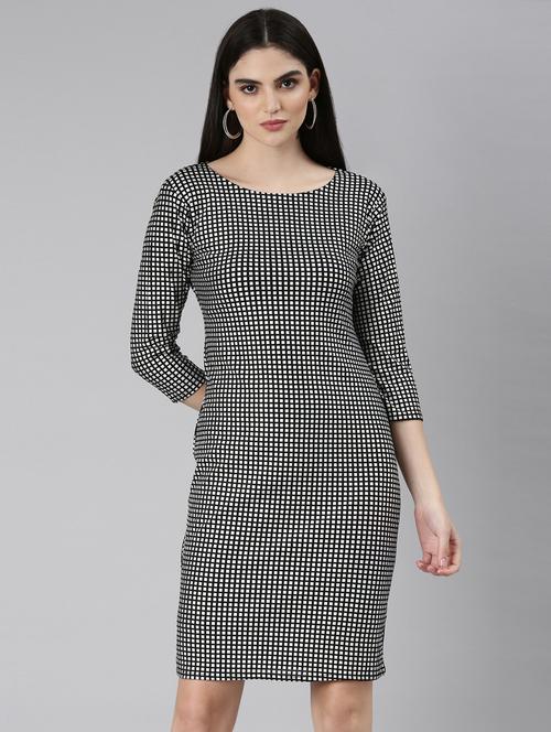 silver foil print sheath dress - 20383515 -  Standard Image - 0