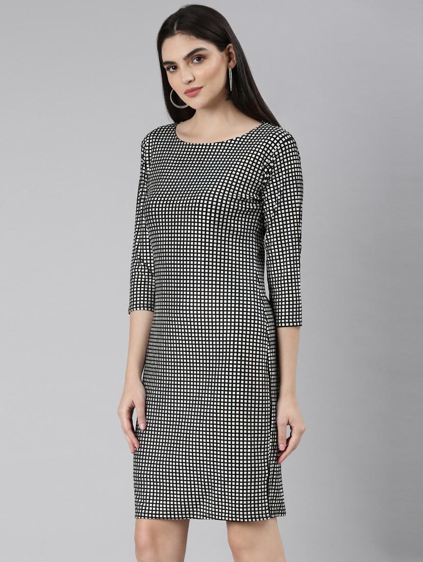 silver foil print sheath dress - 20383515 - Standard Image - 1