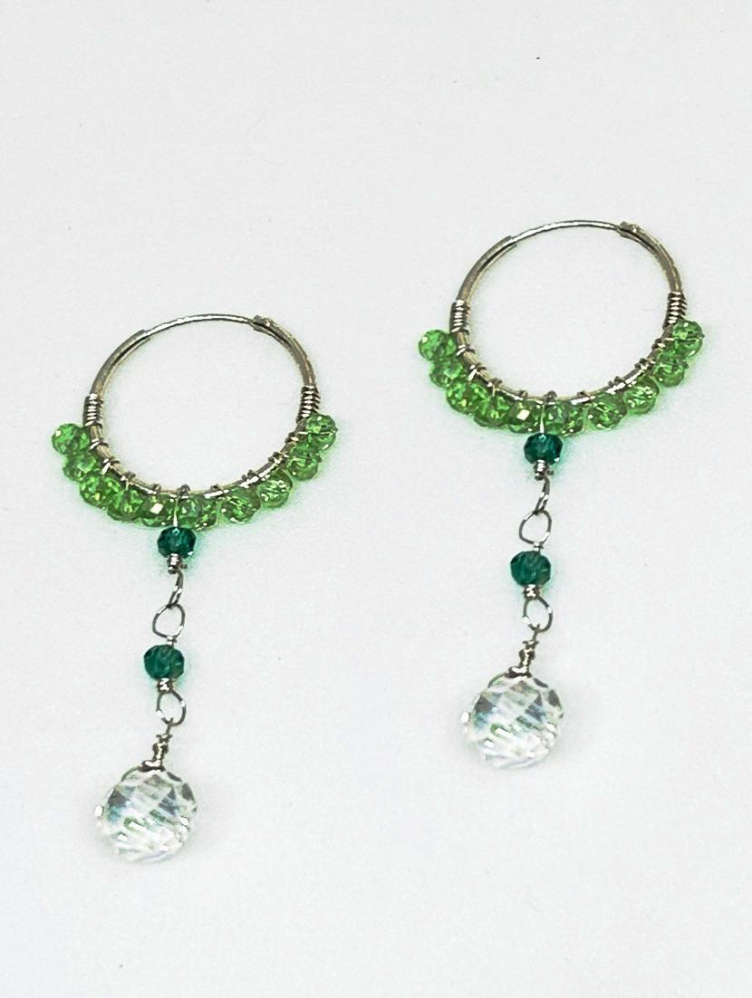 green silver balli earrings - 20383774 -  Zoom Image - 0