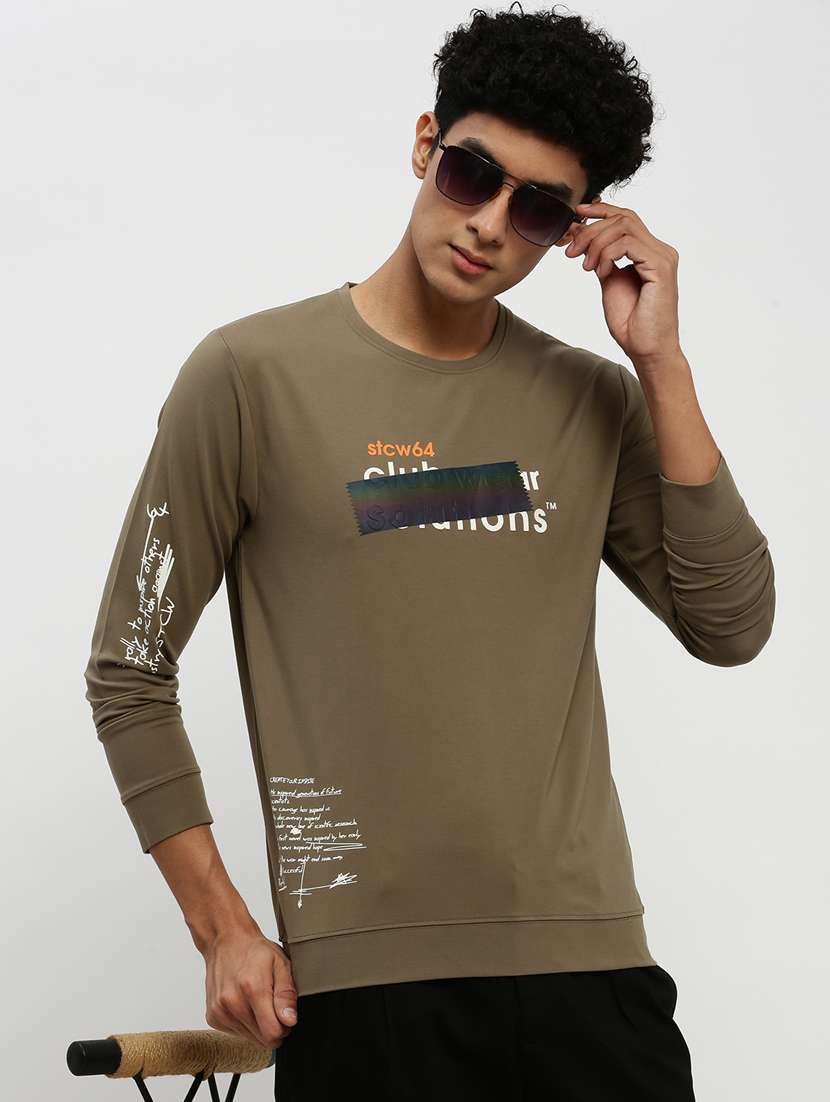 mens front print sweatshirt - 20383859 - Standard Image - 4