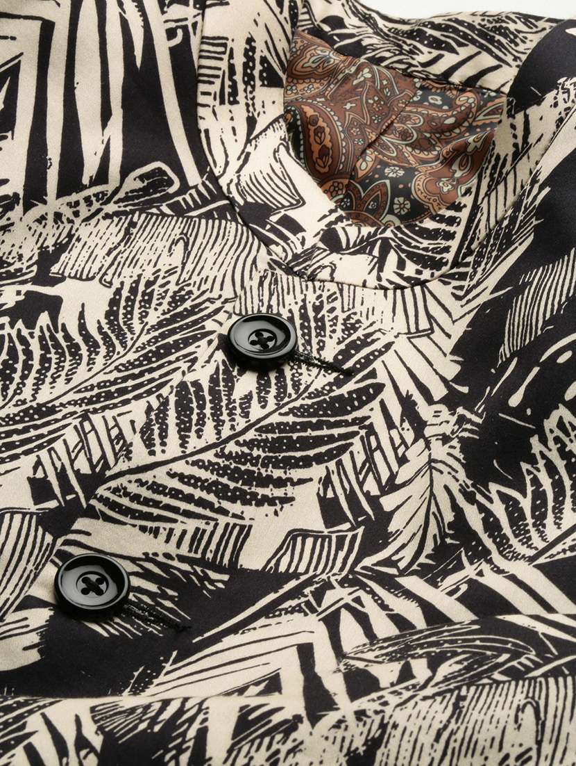 men multi colored tropical print cotton blend bandhgalas casual blazer - 20383867 -  Standard Image - 6