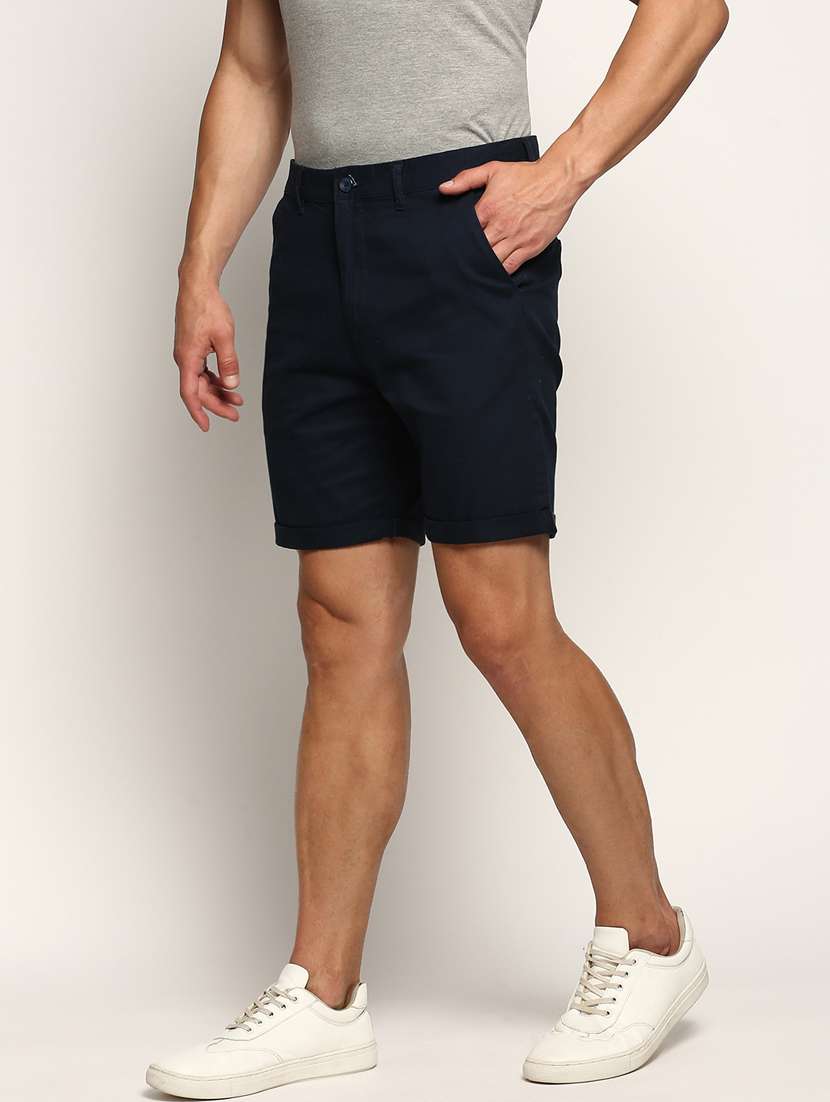 men solid mid rise chinos bermuda shorts - 20383891 -  Standard Image - 1