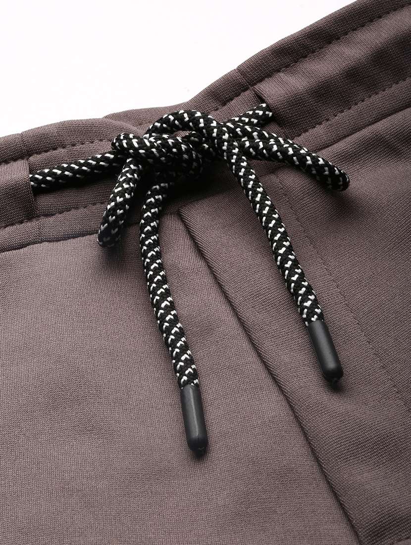 men taupe placement print slim fit cotton blend shorts - 20383910 -  Standard Image - 4