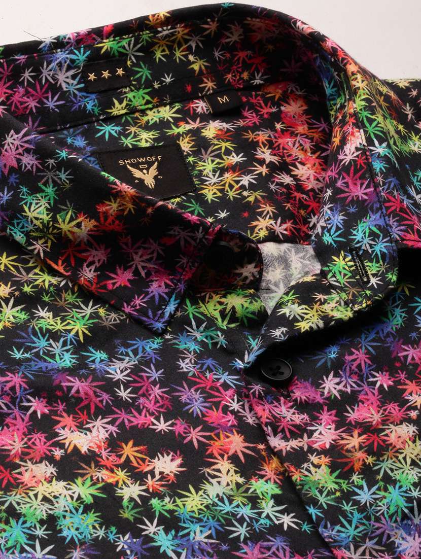 men multi colored printed slim fit cotton blend casual shirt - 20383963 -  Standard Image - 6