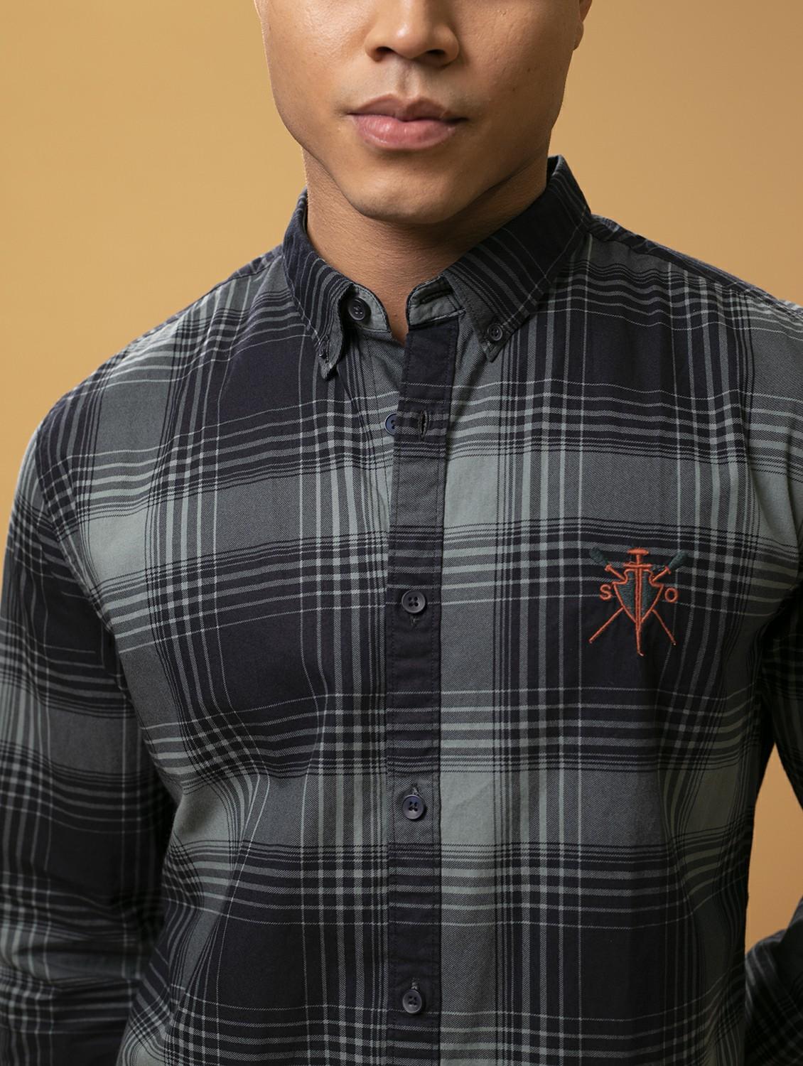 men multi colored checkered cotton blend casual shirt - 20383980 - Standard Image - 4