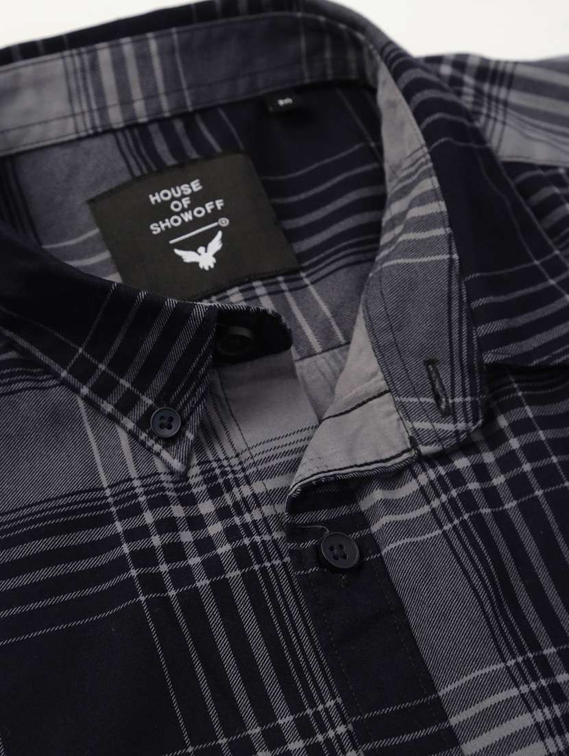 men multi color tartan cotton blend casual shirt - 20383982 - Standard Image - 6