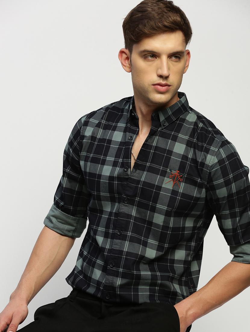 men multi colored checkered cotton blend casual shirt - 20383987 - Standard Image - 4