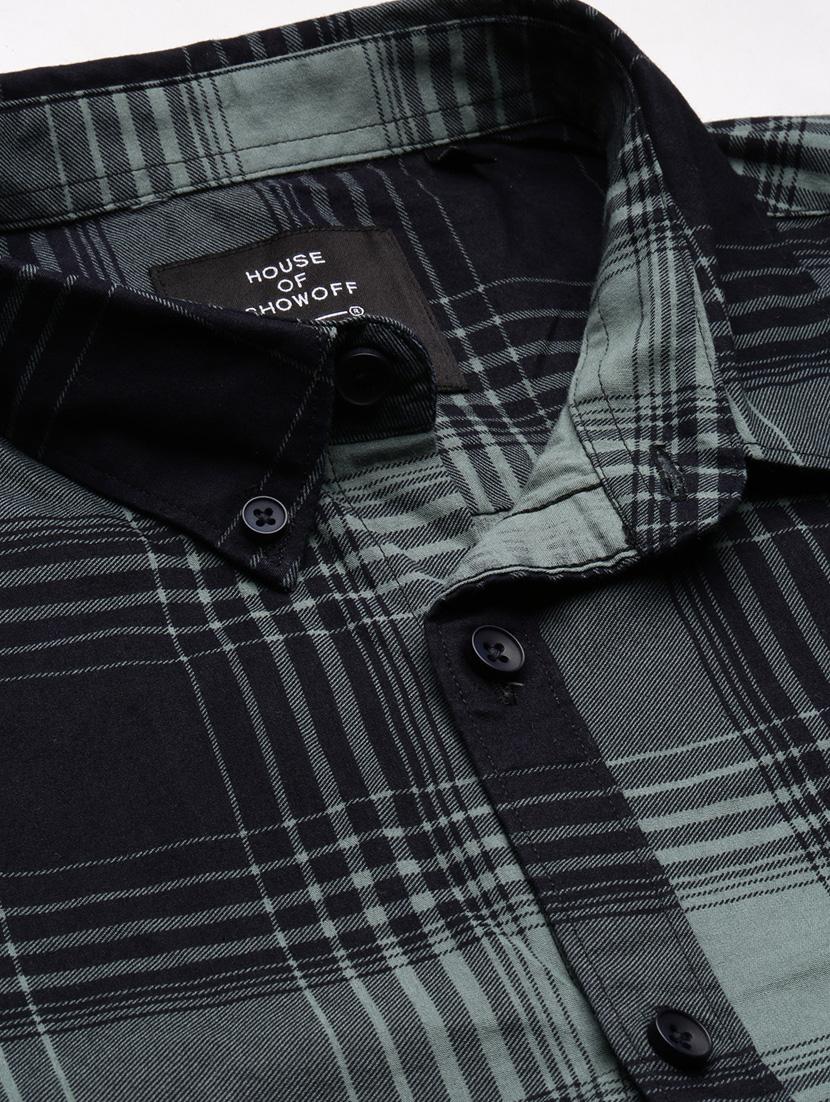 men multi colored checkered cotton blend casual shirt - 20383987 - Standard Image - 6