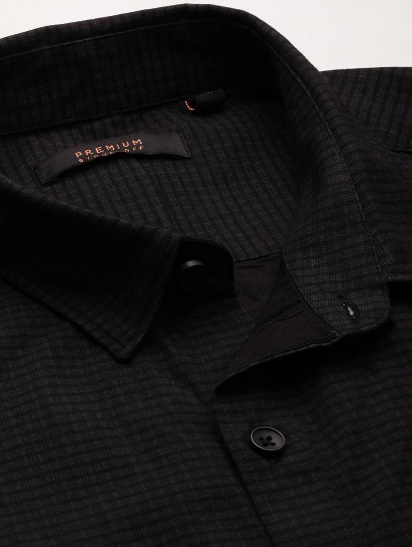 men black checkered cotton blend casual shirt - 20383991 - Standard Image - 6