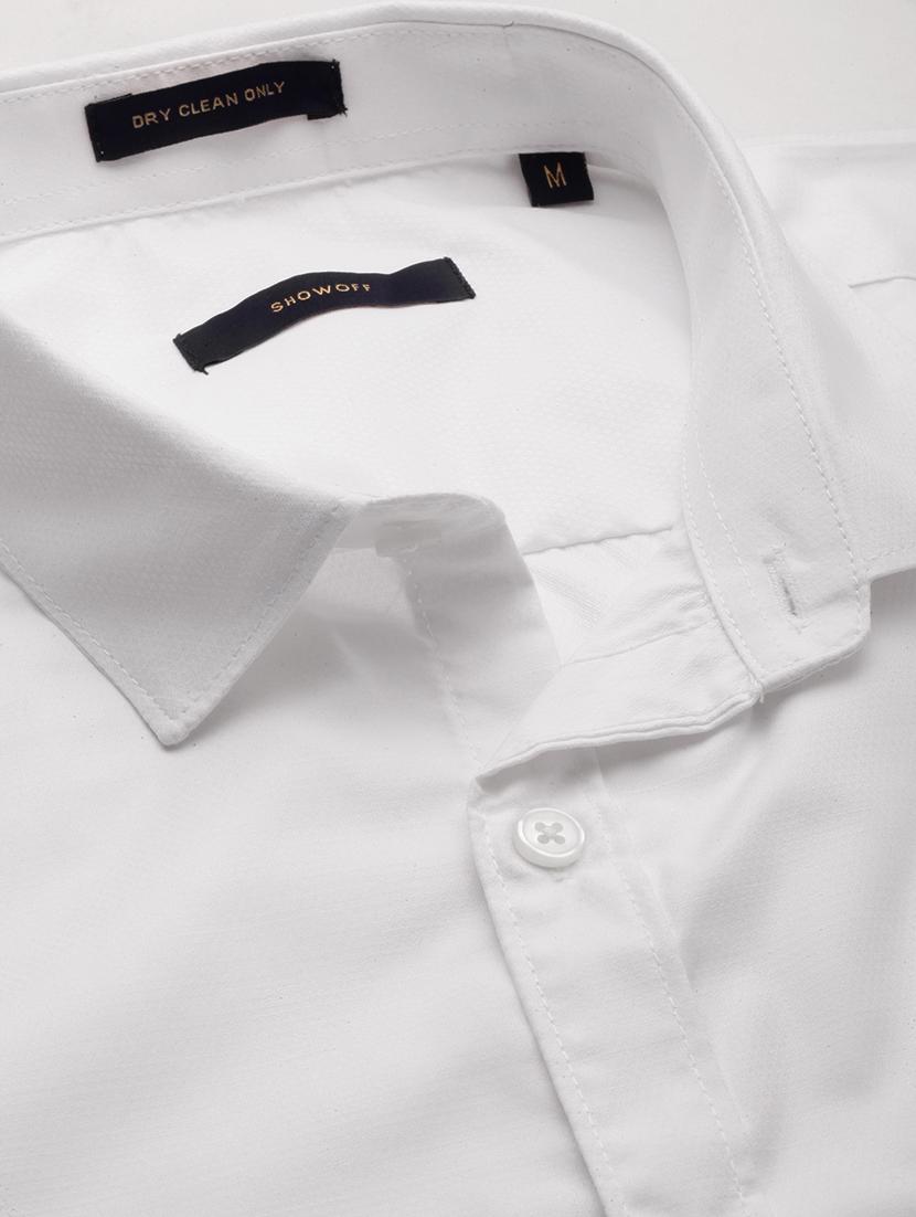 men white solid cotton blend casual shirt - 20384025 - Standard Image - 6