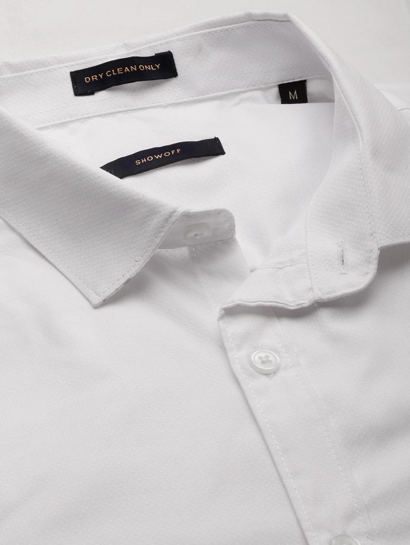 men white solid cotton blend casual shirt - 20384026 - Standard Image - 6