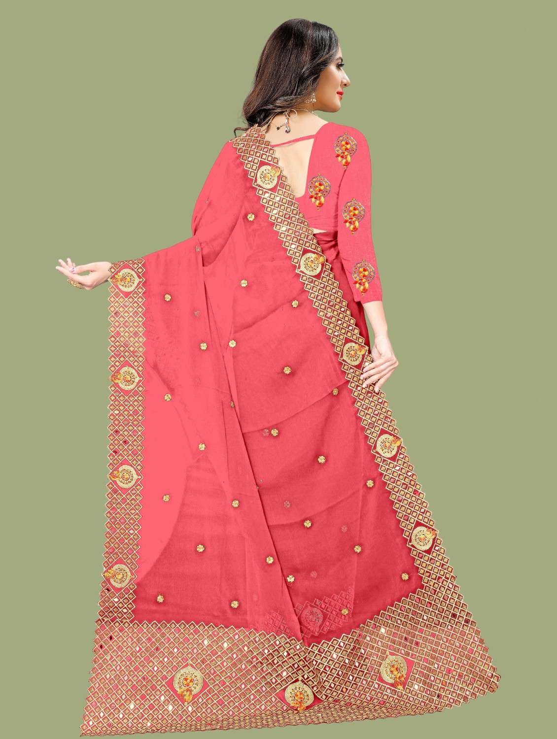 banarasi silk saree with weaving gold zari border with blouse - 20384057 - Standard Image - 1