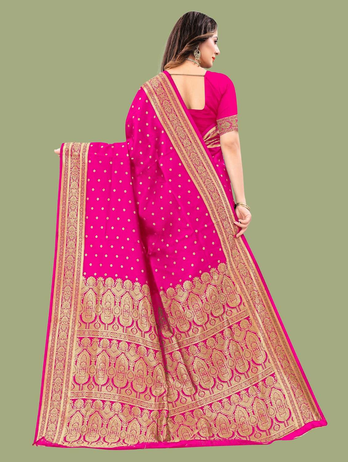 women zari work banarasi saree with blouse - 20384063 -  Standard Image - 1
