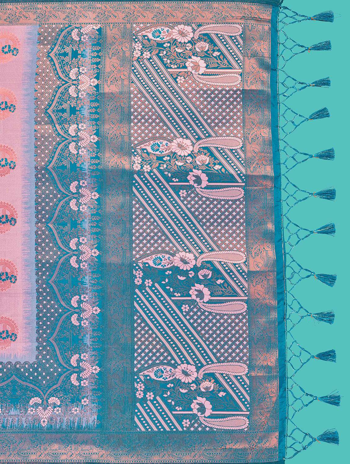 women's self design nude colored saree with blouse - 20384128 -  Standard Image - 4