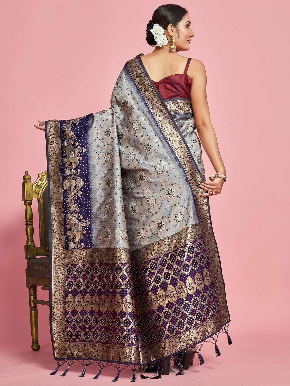 women's banarasi saree with blouse - 20384130 -  Standard Image - 1