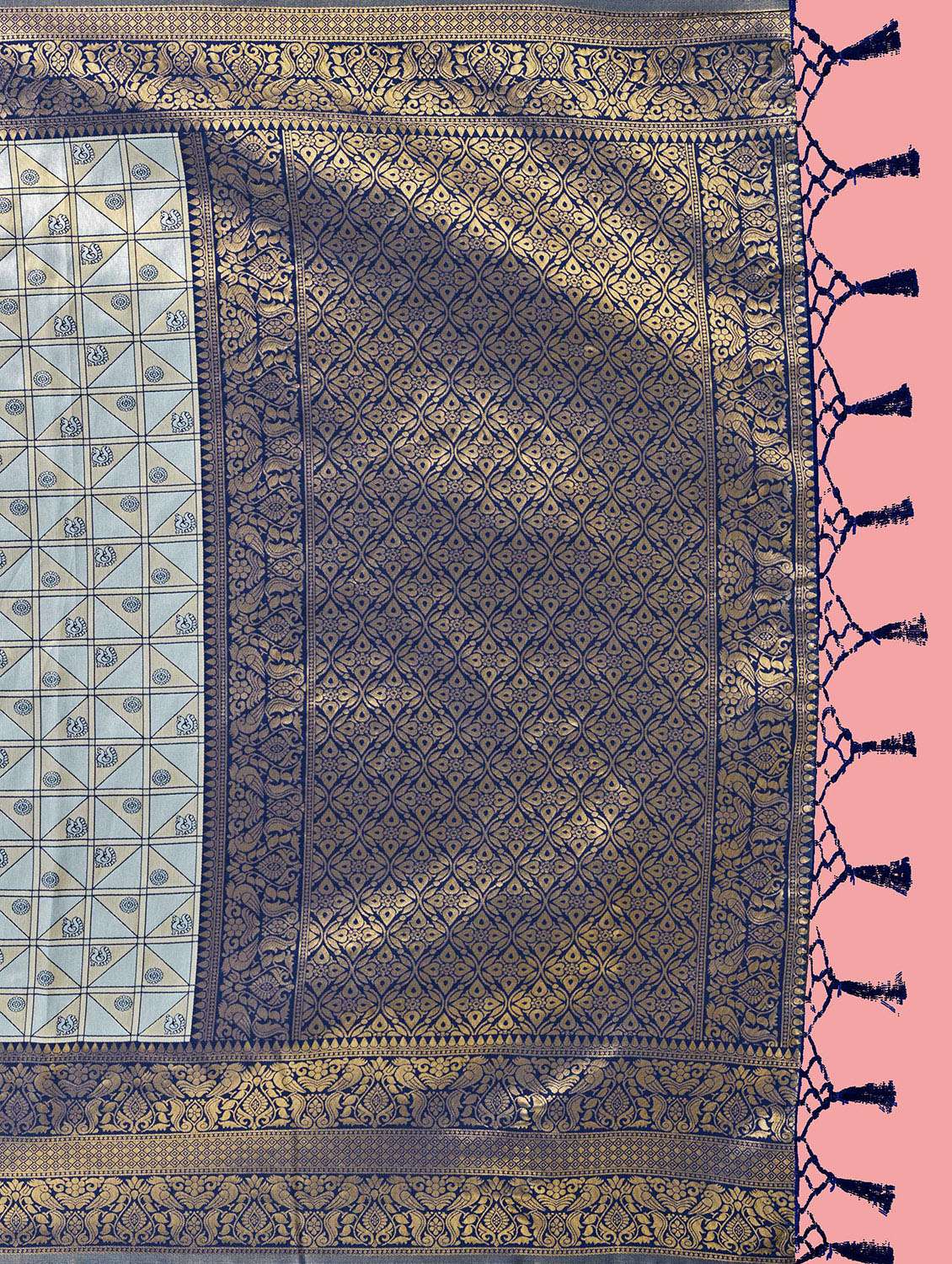 women's self design pearl grey colored saree with blouse - 20384186 -  Standard Image - 4