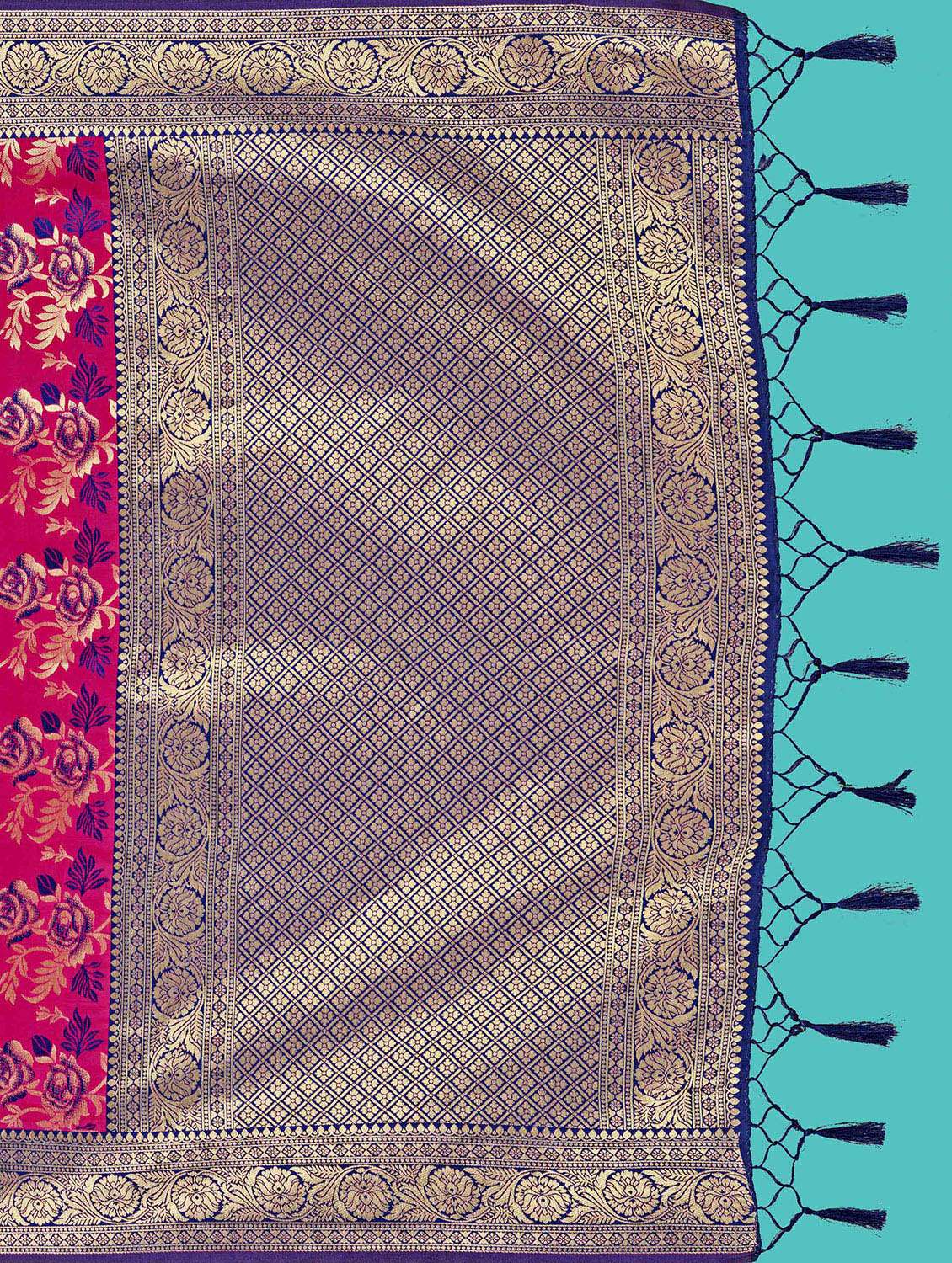 women's floral pink colored saree with blouse - 20384228 -  Standard Image - 4