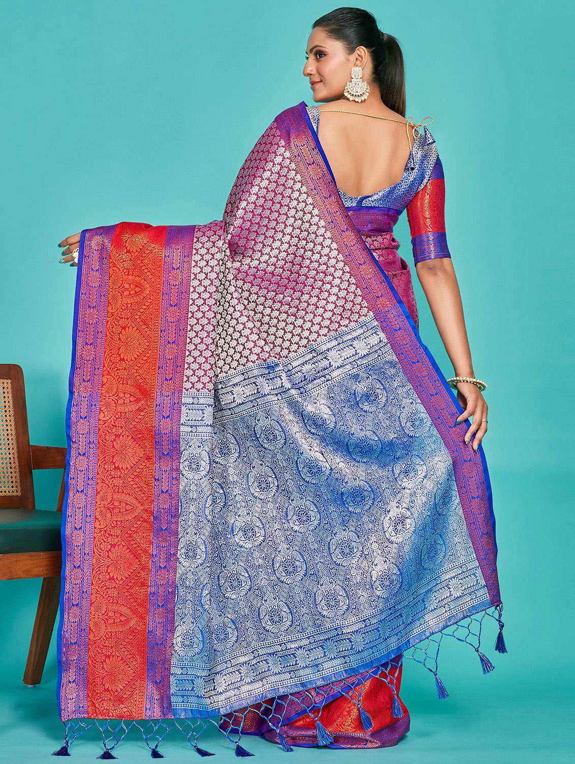 women's self design multi colored saree with blouse - 20384257 -  Standard Image - 1