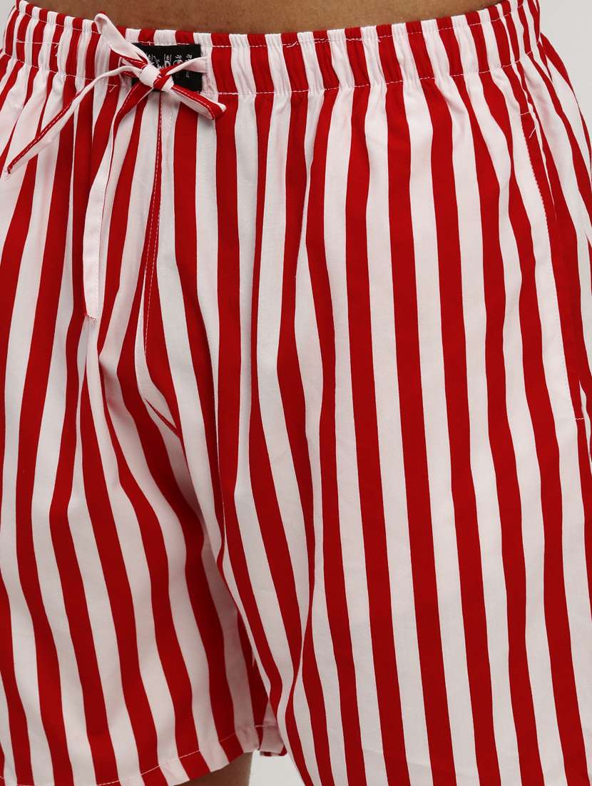 men red striped cotton blend co-ord set - 20384283 -  Standard Image - 6