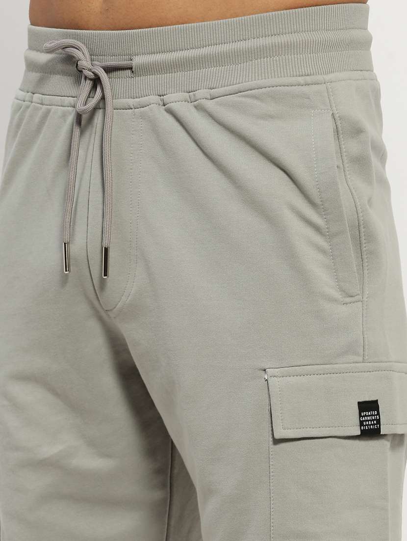 men grey solid cotton blend co-ord set - 20384301 -  Standard Image - 6