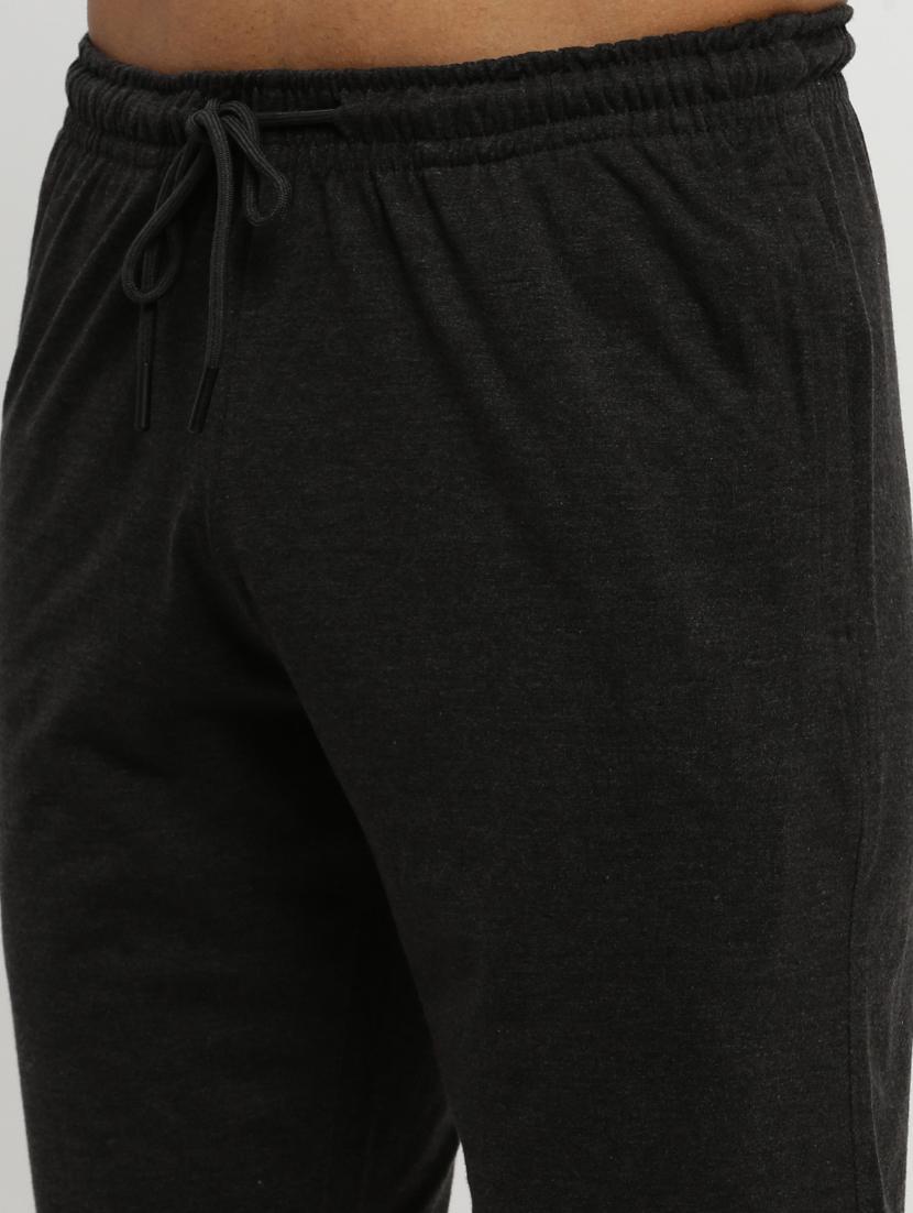 men solid black cotton blend co-ord set - 20384311 - Standard Image - 6