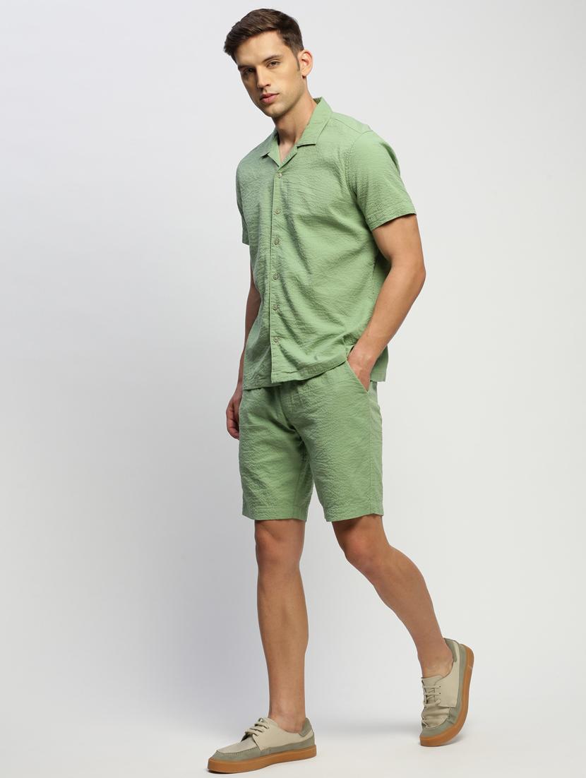 men green solid cotton blend co-ord set - 20384327 - Standard Image - 1