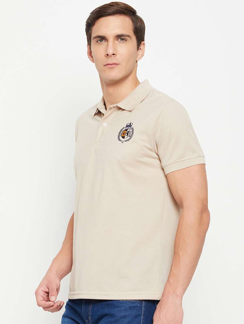 men cream polyester regular t-shirt - 20384329 -  Standard Image - 1
