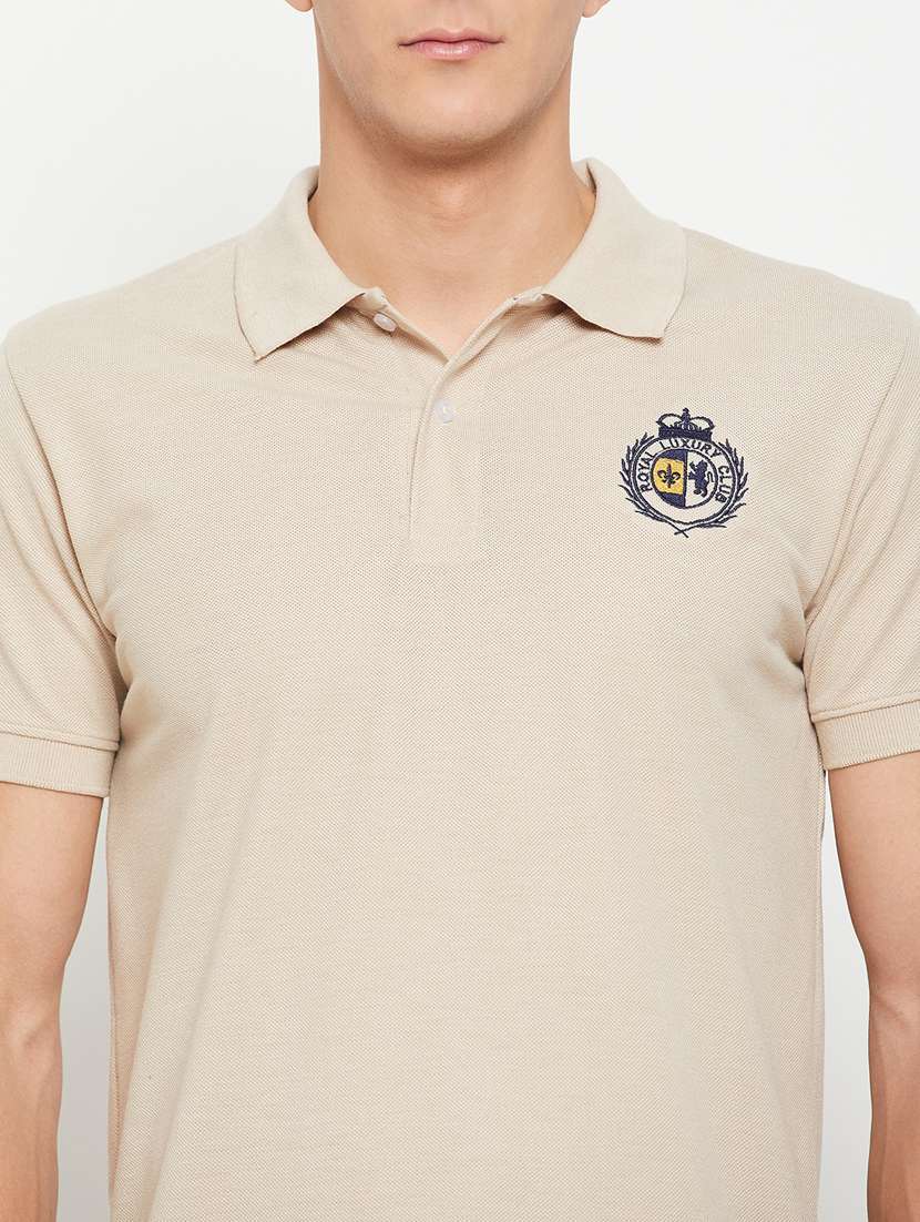 men cream polyester regular t-shirt - 20384329 -  Standard Image - 4