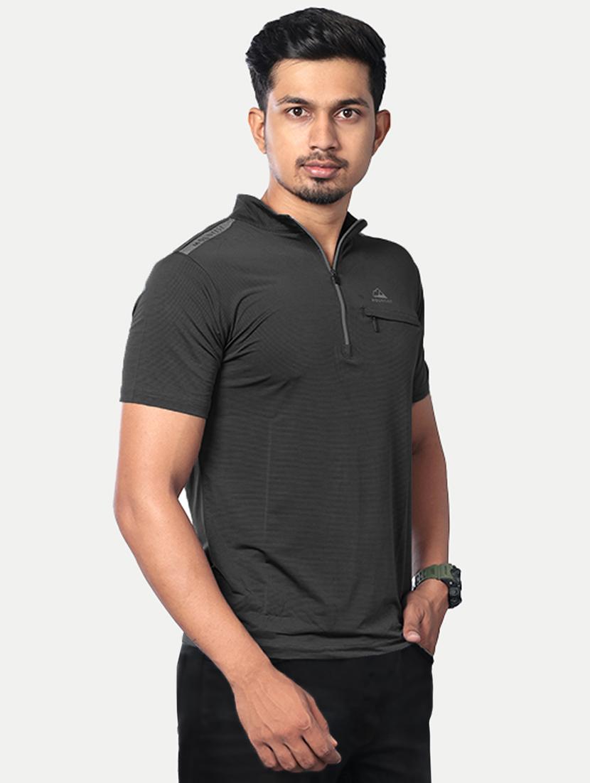 men solid grey polyester regular t-shirt - 20384720 - Zoom Image - 0