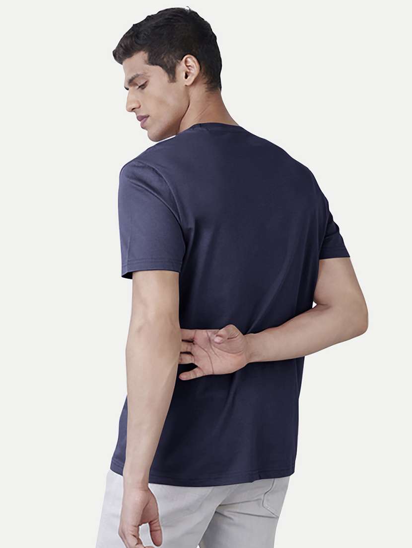 men chest print round neck t-shirt - 20384793 -  Standard Image - 1