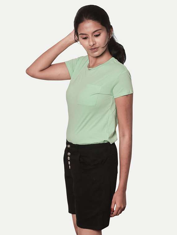 women's plain round neck t-shirt - 20384917 -  Standard Image - 1