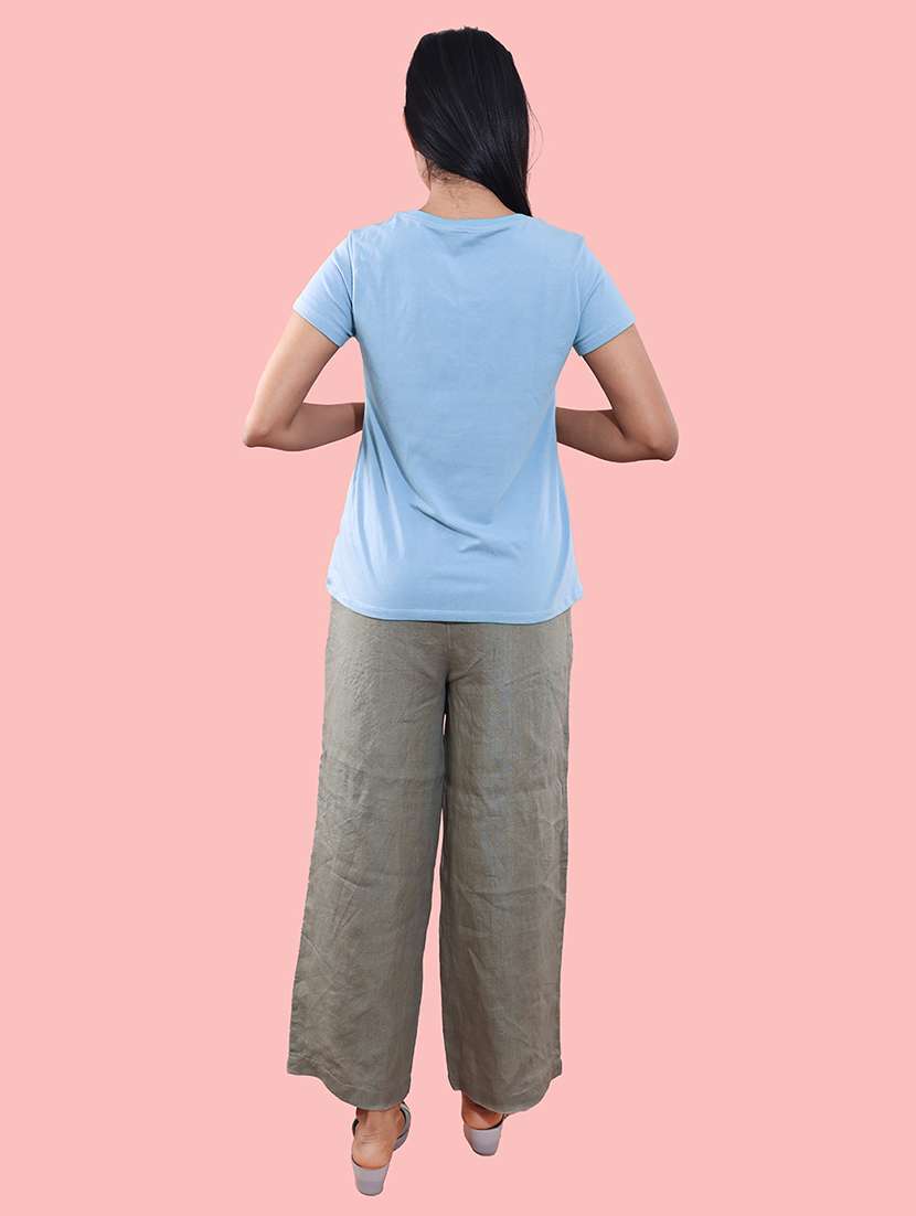 women's plain v neck t-shirt - 20385036 -  Standard Image - 1