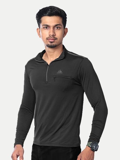men charcoal solid polyester regular t-shirt - 20385132 -  Standard Image - 0