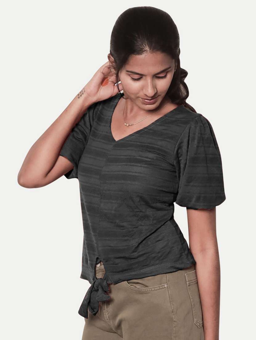 black striped regular top - 20385727 -  Standard Image - 1