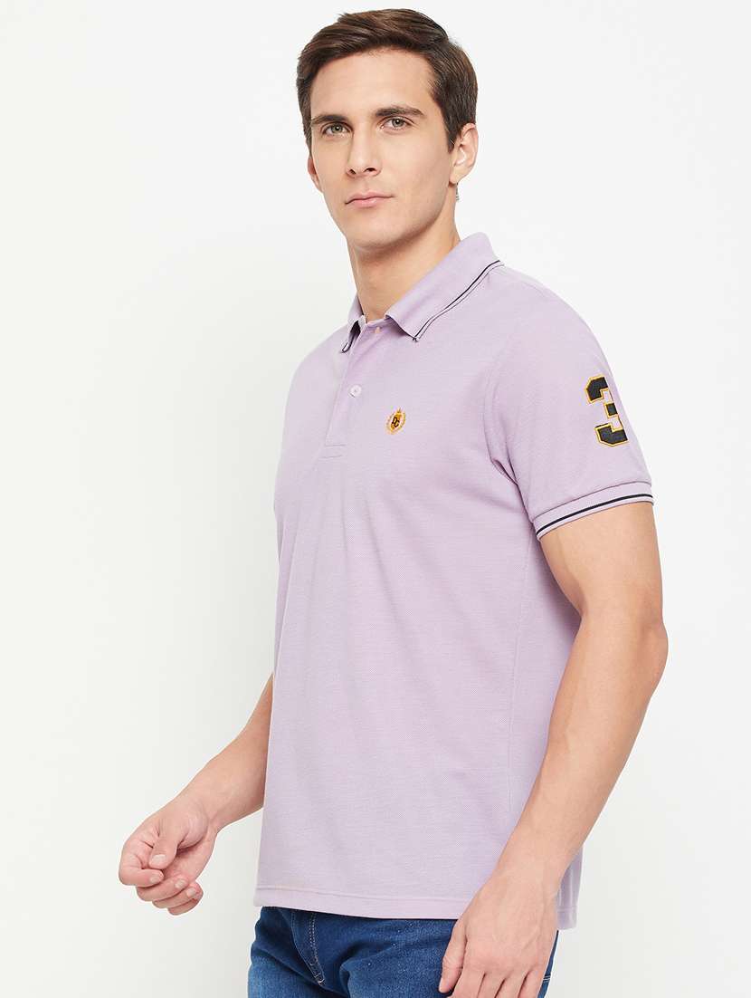 men lavender polyester regular t-shirt - 20386171 -  Standard Image - 1