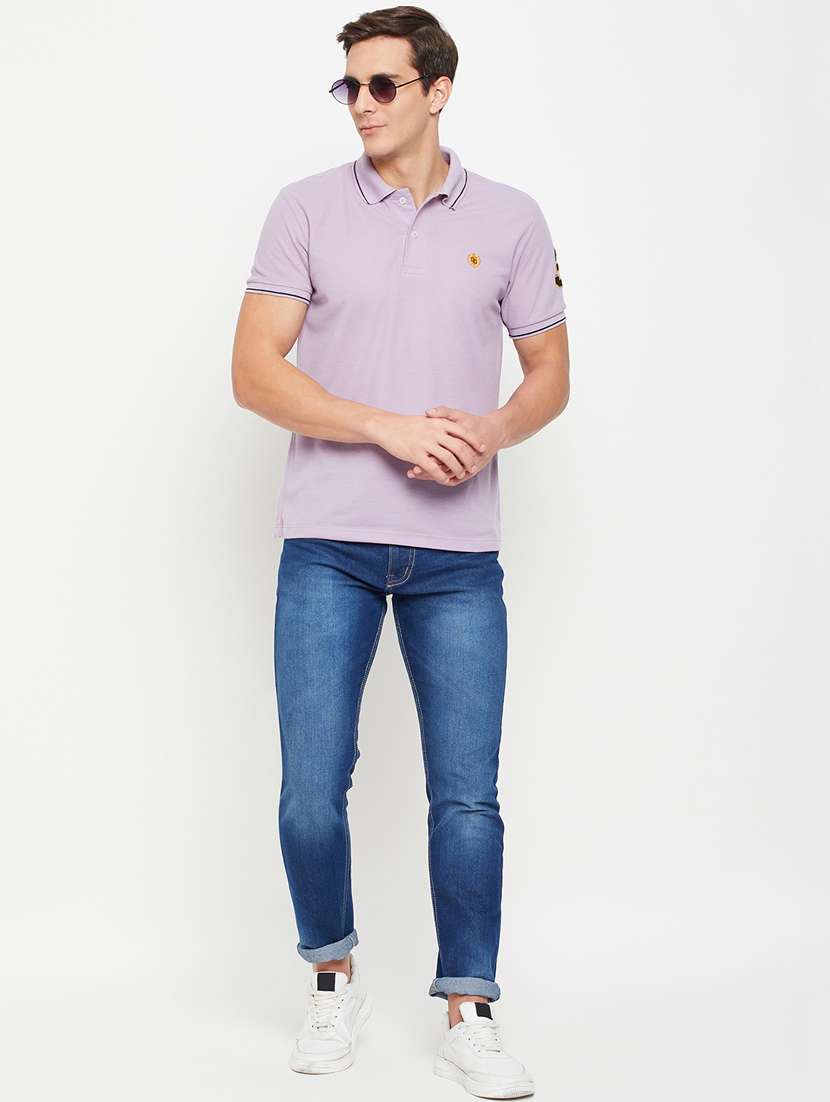men lavender polyester regular t-shirt - 20386171 -  Standard Image - 4