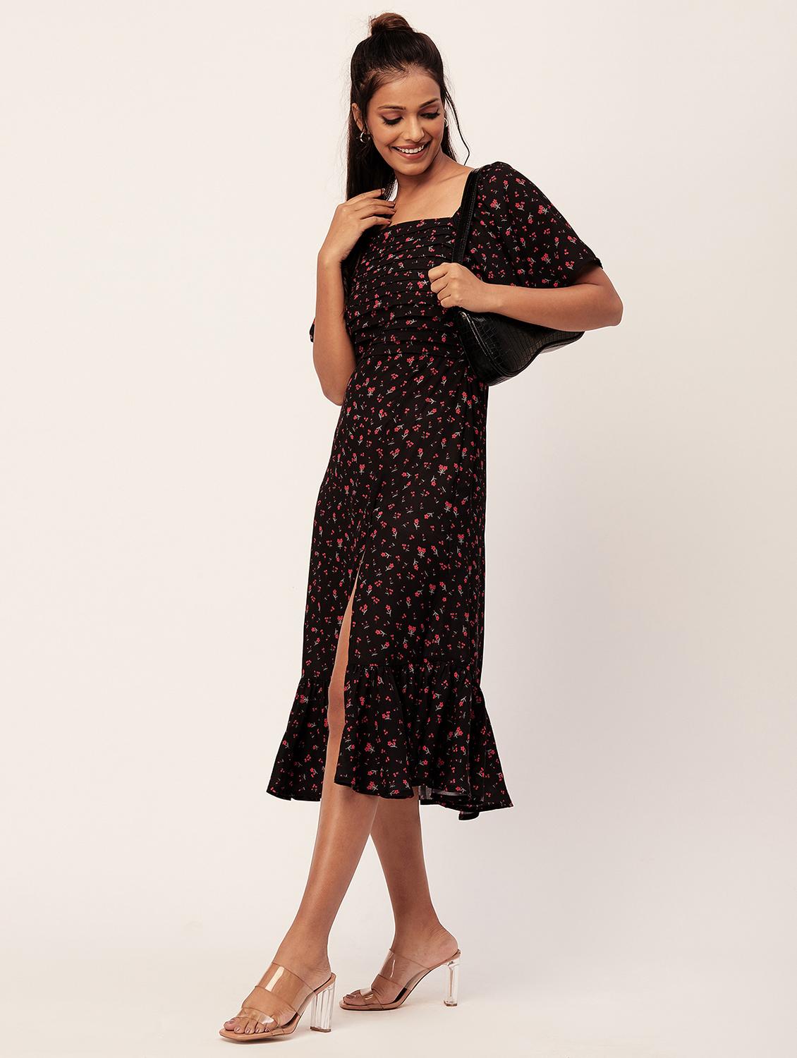 women multi color printed georgette straight dress - 20386173 - Standard Image - 1