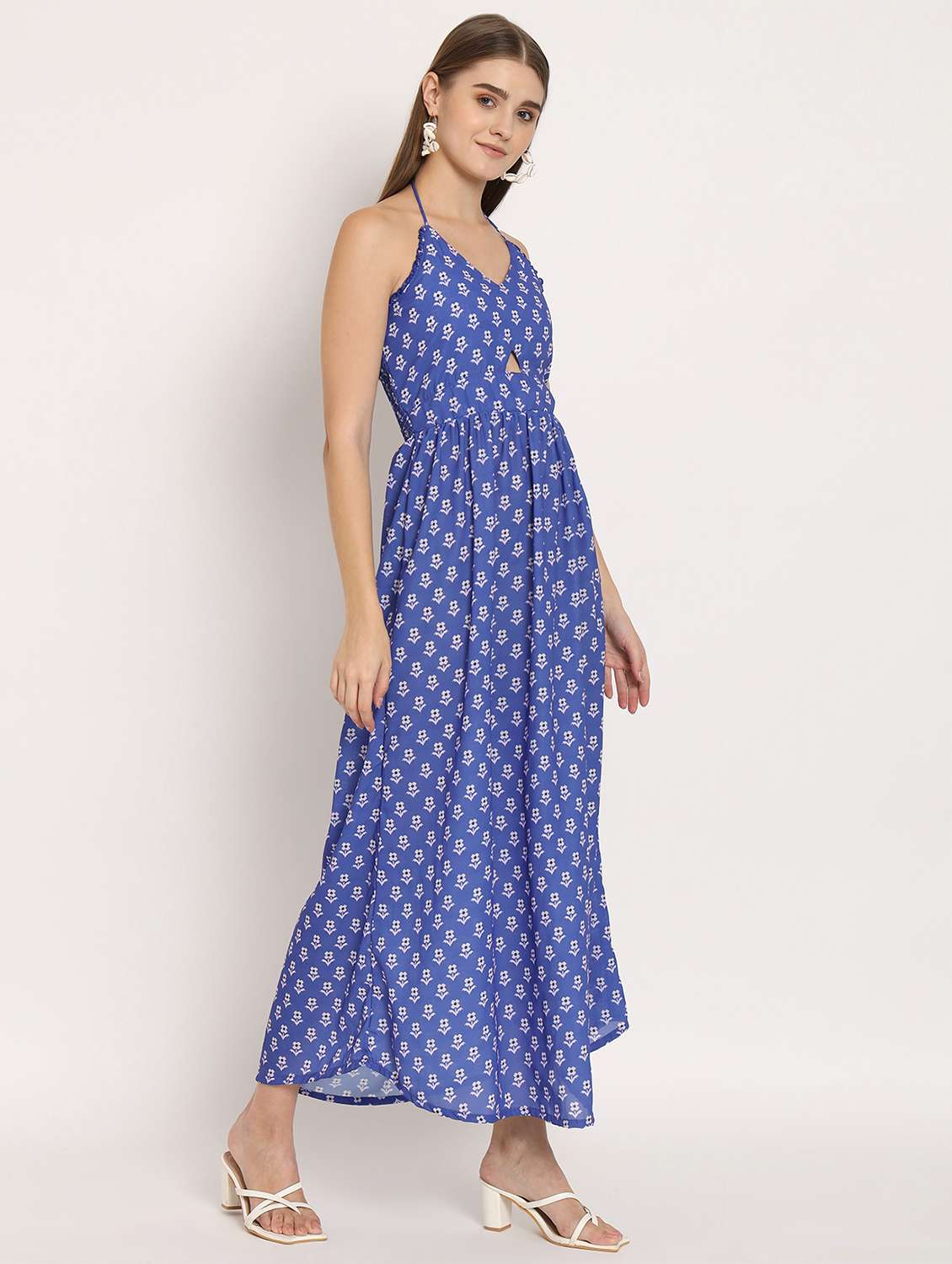 women multi color printed georgette a-line dress - 20386180 -  Standard Image - 1