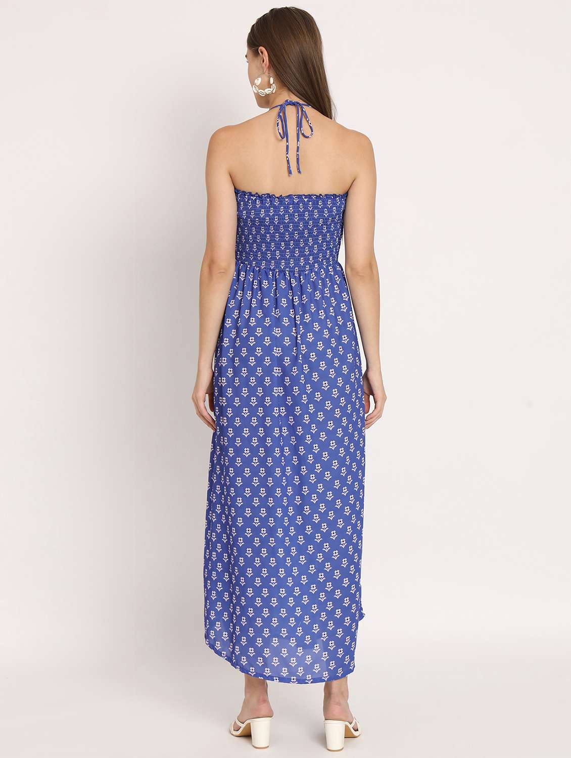 women multi color printed georgette a-line dress - 20386180 -  Standard Image - 4