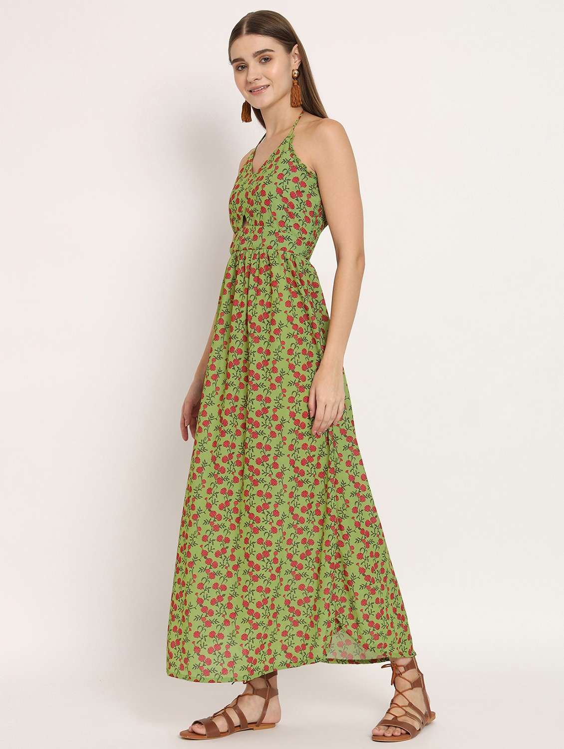 green floral print maxi dress - 20386181 -  Standard Image - 1