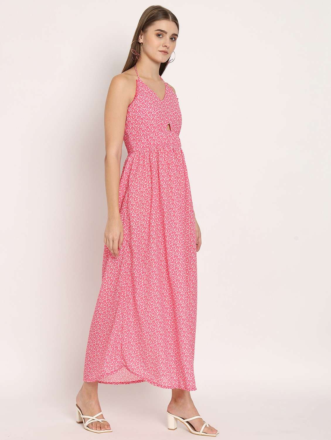 coral floral maxi dress - 20386182 -  Standard Image - 1
