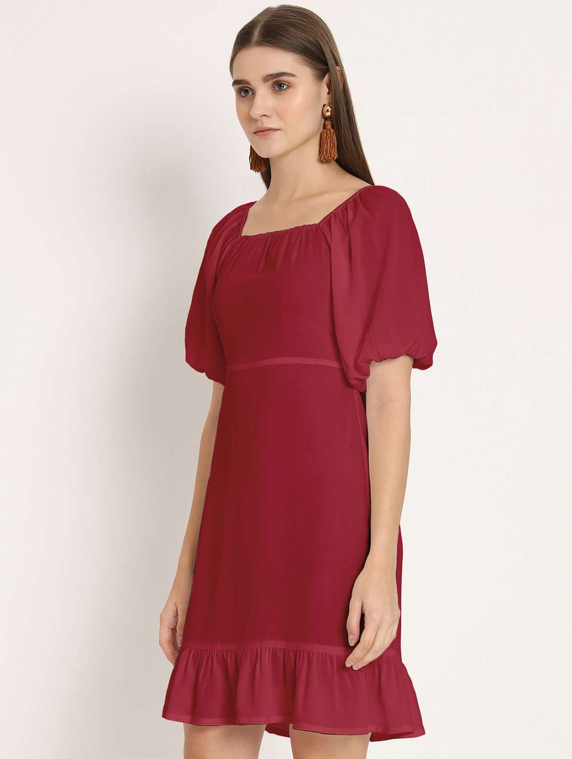 women red georgette sheath dress - 20386211 - Standard Image - 1