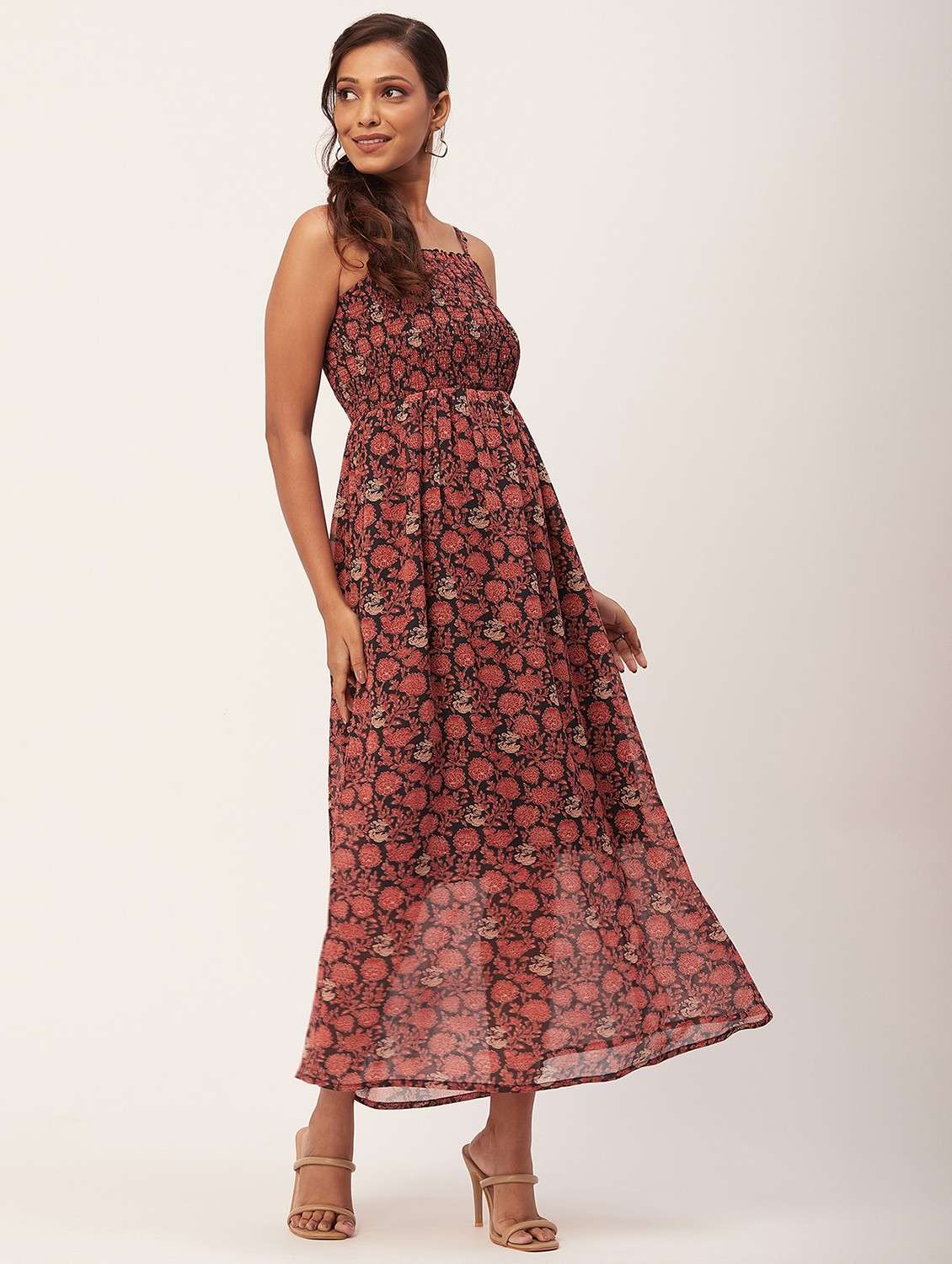 brown floral print maxi dress - 20386226 -  Standard Image - 1