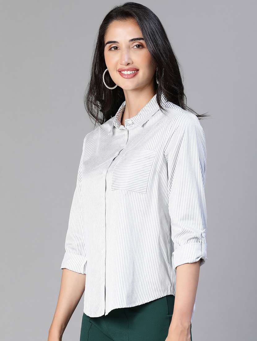 multi print stripes regular shirt - 20386242 -  Standard Image - 1