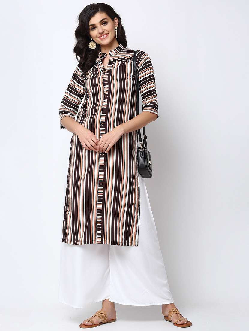 women multi color mandarin neck straight kurta